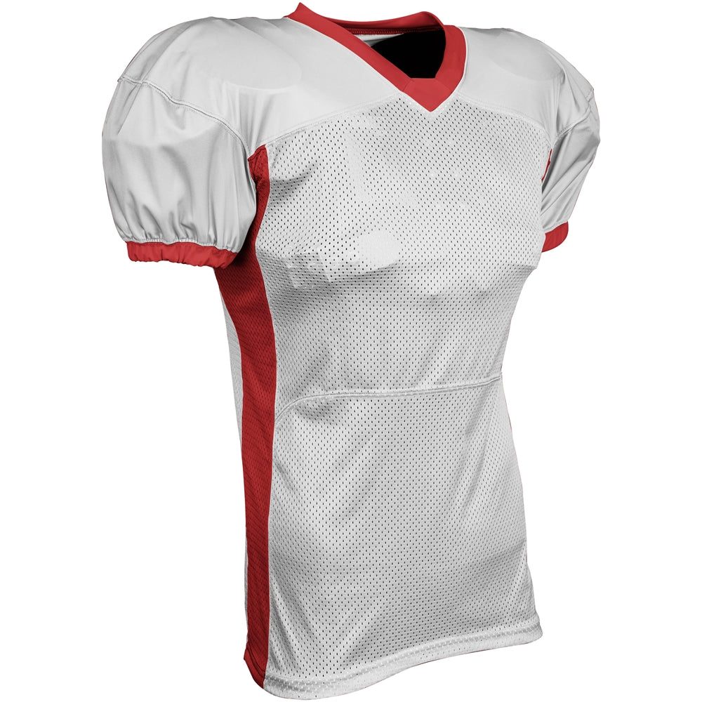 BLITZ Football Jersey - White Scarlet - Youth - Large