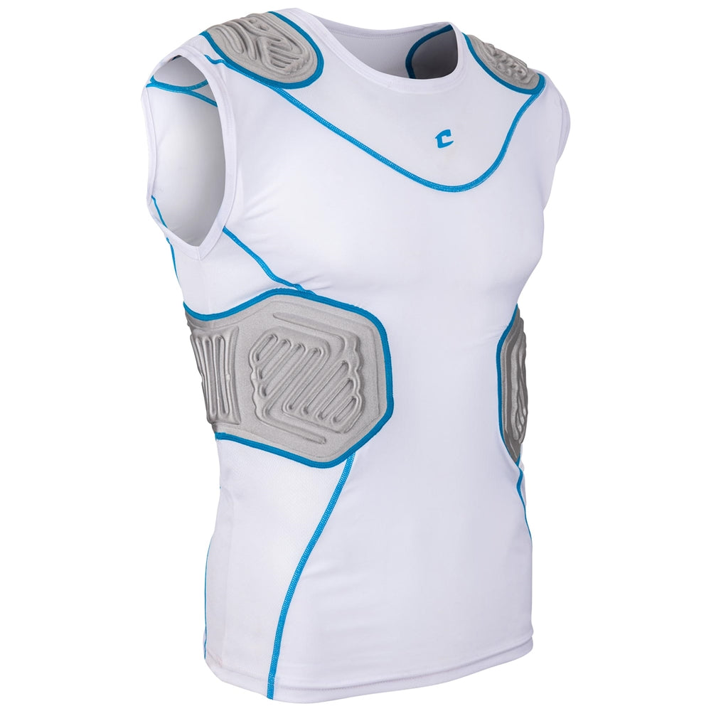 Bull Rush Compression Shirt - White Grey Inset - Youth - Medium