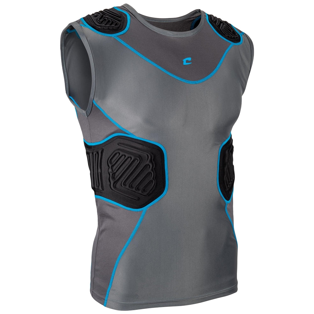 Bull Rush Compression Shirt - White Grey Inset - Youth - Medium