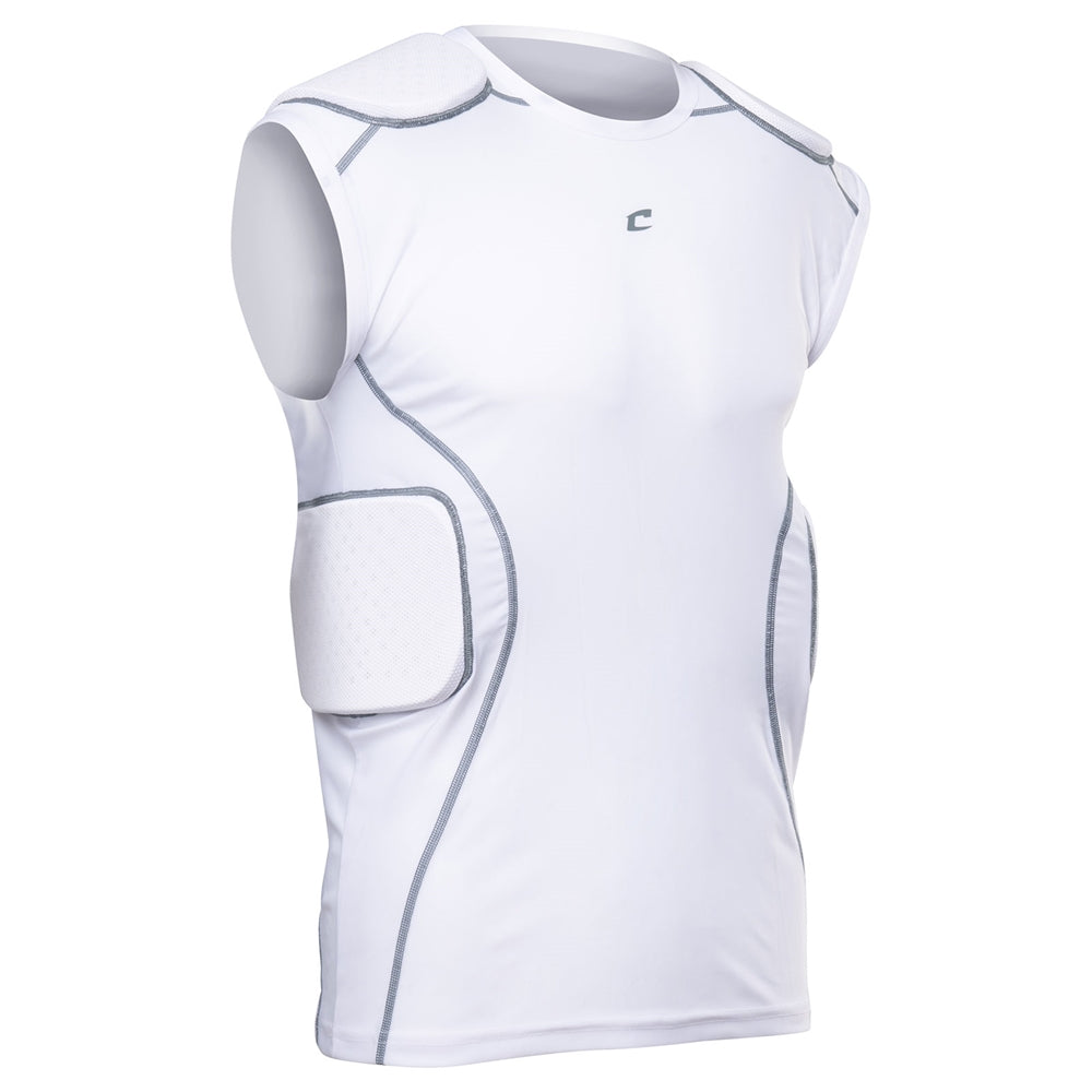 FORMATION Padded Compression Shirt - White - Adult - Medium