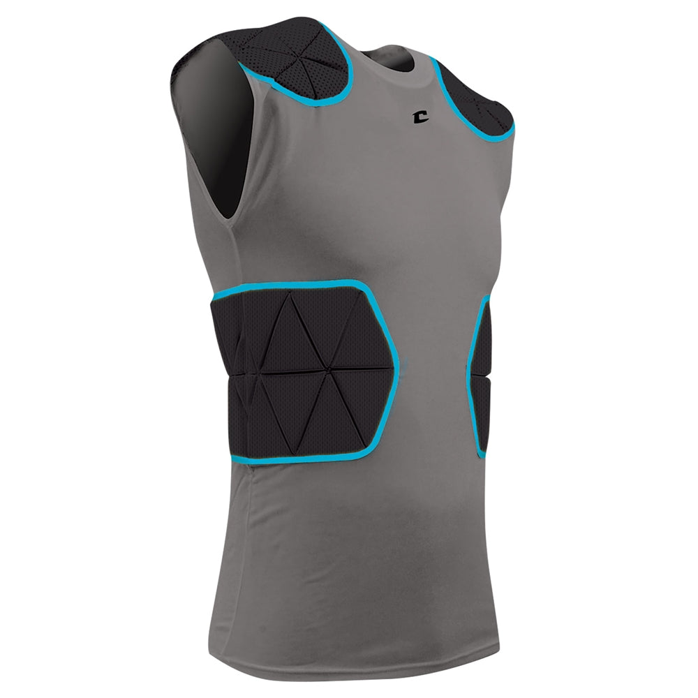 TRI-FLEX Compression Shirt with Cushion System - Charcoal Black Inset - Youth - Small