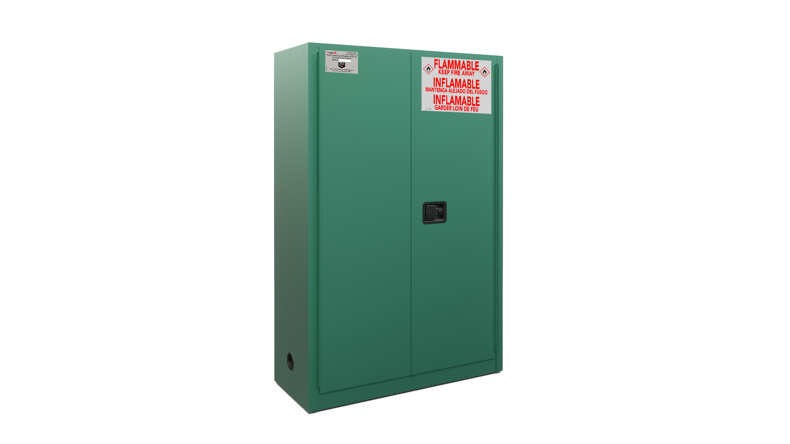 Flammable Safety Cabinet with auto-close doors (Green)