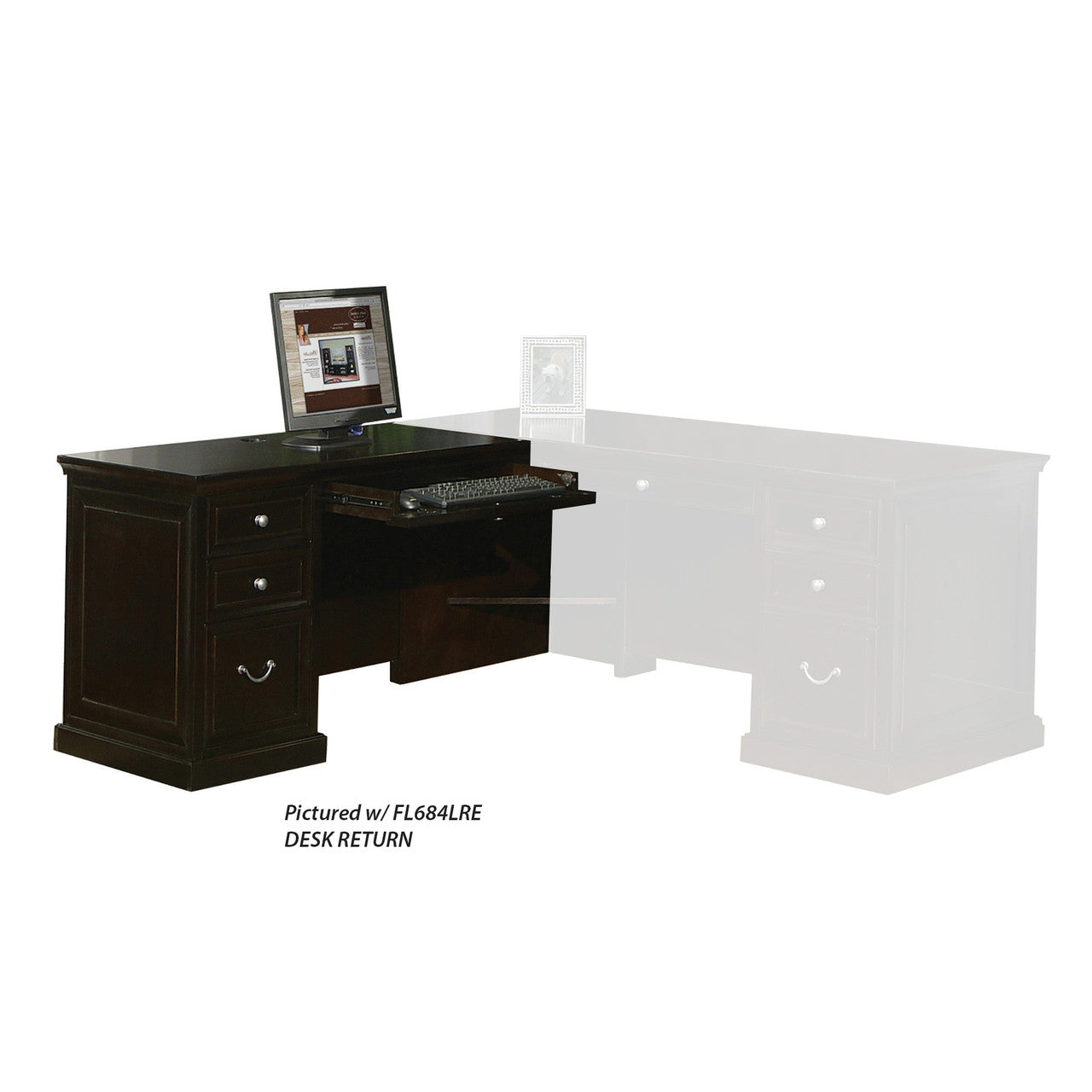 OfficeSource Markle Left Return Desk-Return - Rich Espresso