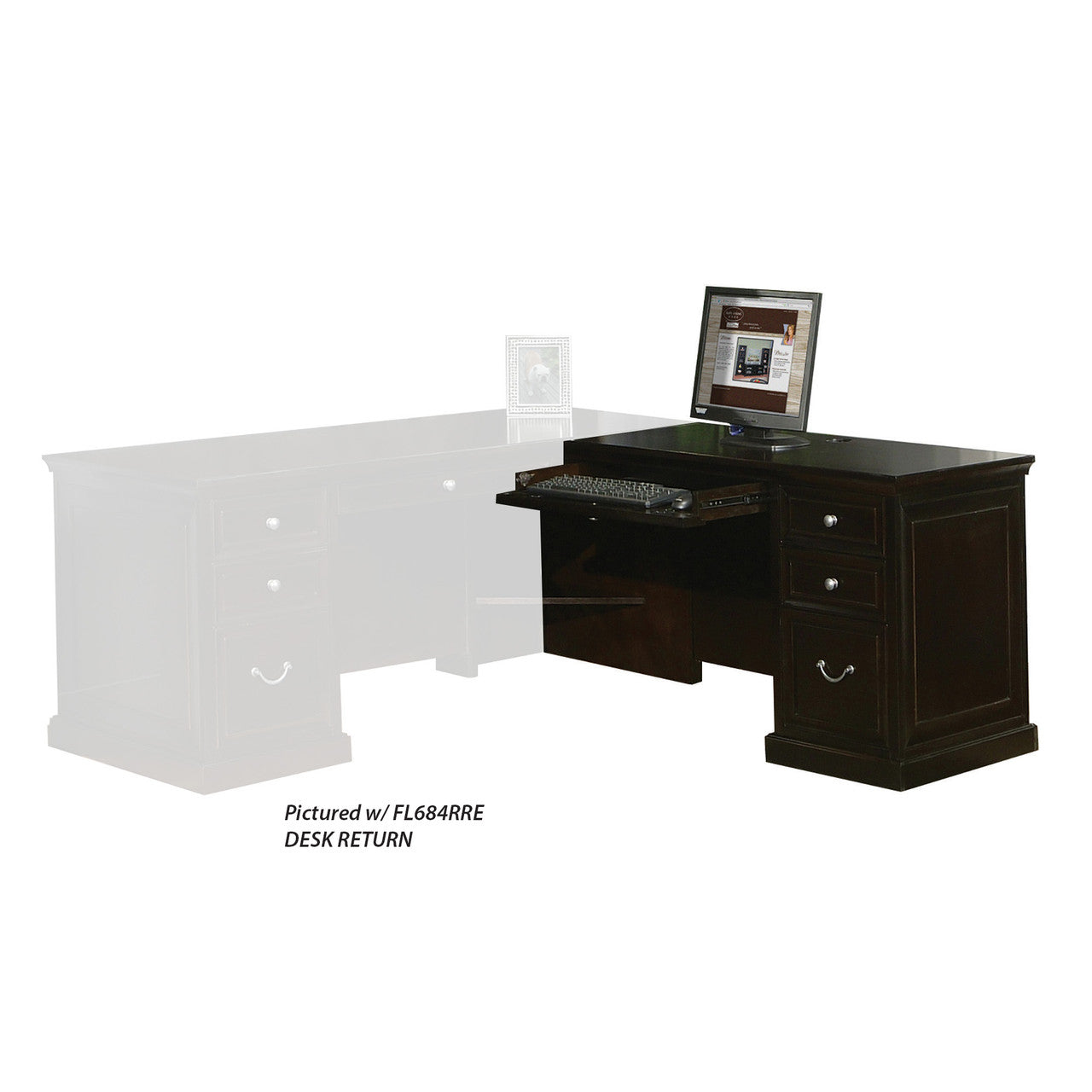 OfficeSource Markle Right Return Desk-Return - Rich Espresso