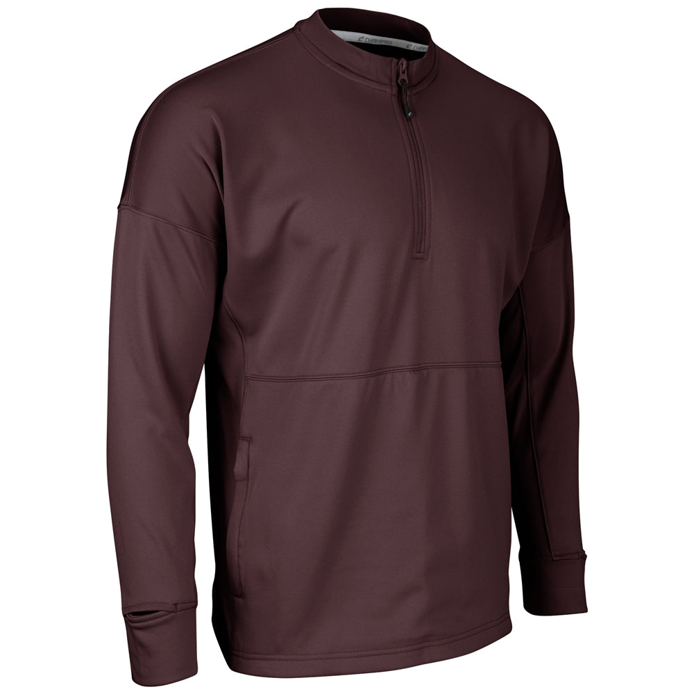 Lineup Fleece Men's 1/4 Zip Crew - Maroon - Adult - Large