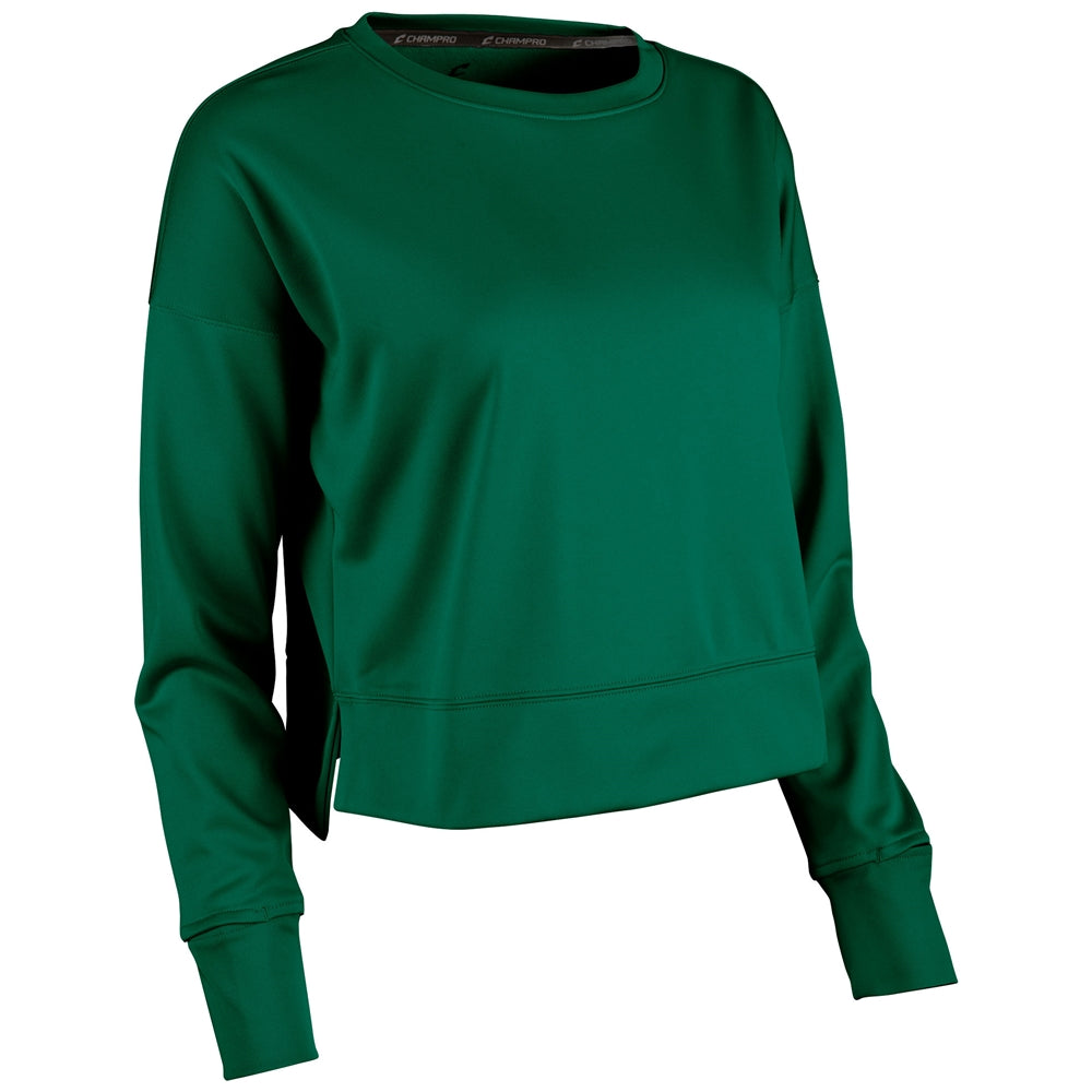 Lineup Fleece Women's Crop Crew - Forest Green - Womens - Large