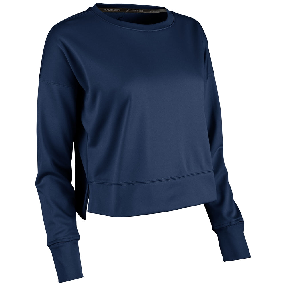 Lineup Fleece Women's Crop Crew - Navy - Womens - Medium