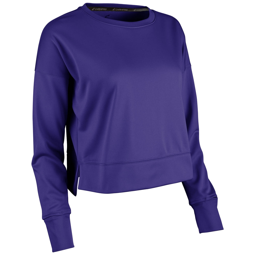 Lineup Fleece Women's Crop Crew - Purple - Womens - Extra-Large