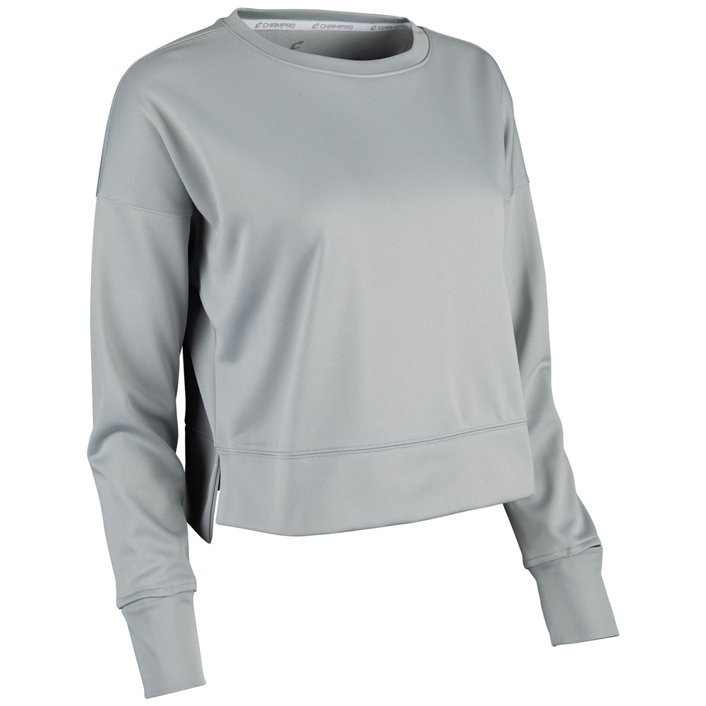 Lineup Fleece Women's Crop Crew - Silver - Womens - 3XL