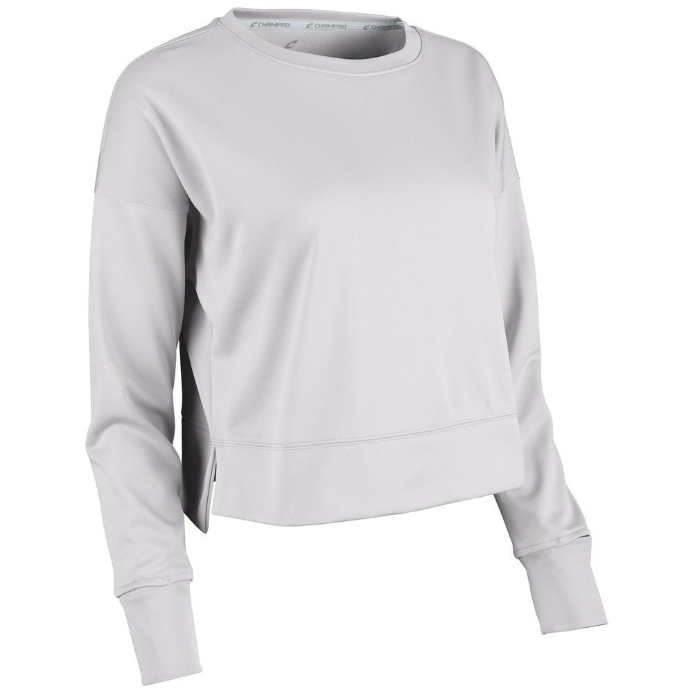 Lineup Fleece Women's Crop Crew - White - Womens - Large