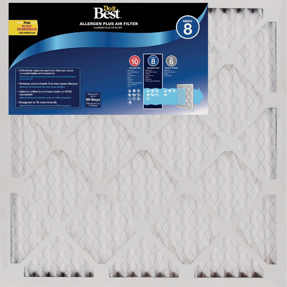 Do it Best 25 In. x 25 In. x 1 In. MERV 8 Furnace Filter (12-Pack)