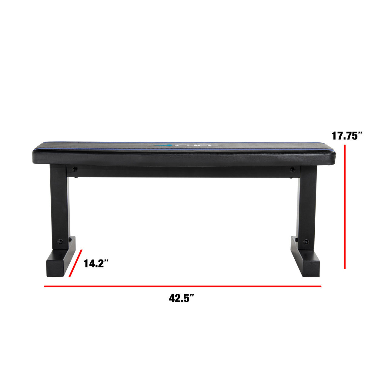 Fuel Pureformance Flat Weight Bench - Black, Blue Stripes