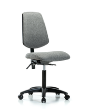 Rutledge Fabric Chair - Medium Bench Height with Medium Back & Casters in Gray Fabric