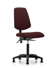 Rutledge Fabric Chair - Medium Bench Height with Medium Back & Stationary Glides in Burgundy Fabric