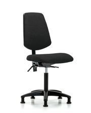 Rutledge Fabric Chair - Medium Bench Height with Medium Back & Stationary Glides in Black Fabric