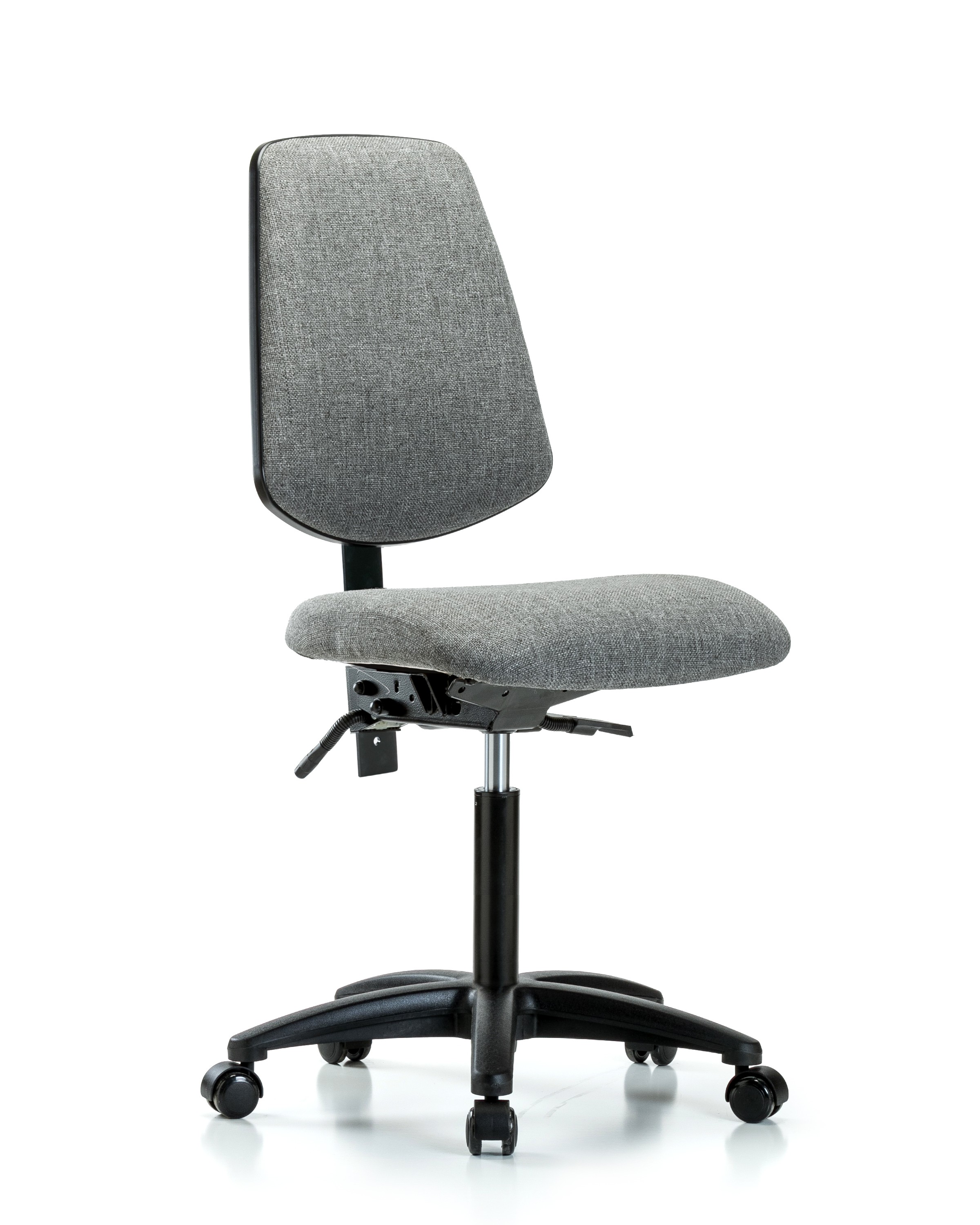 Rutledge Fabric Chair - Medium Bench Height with Medium Back, Seat Tilt, & Casters in Gray Fabric