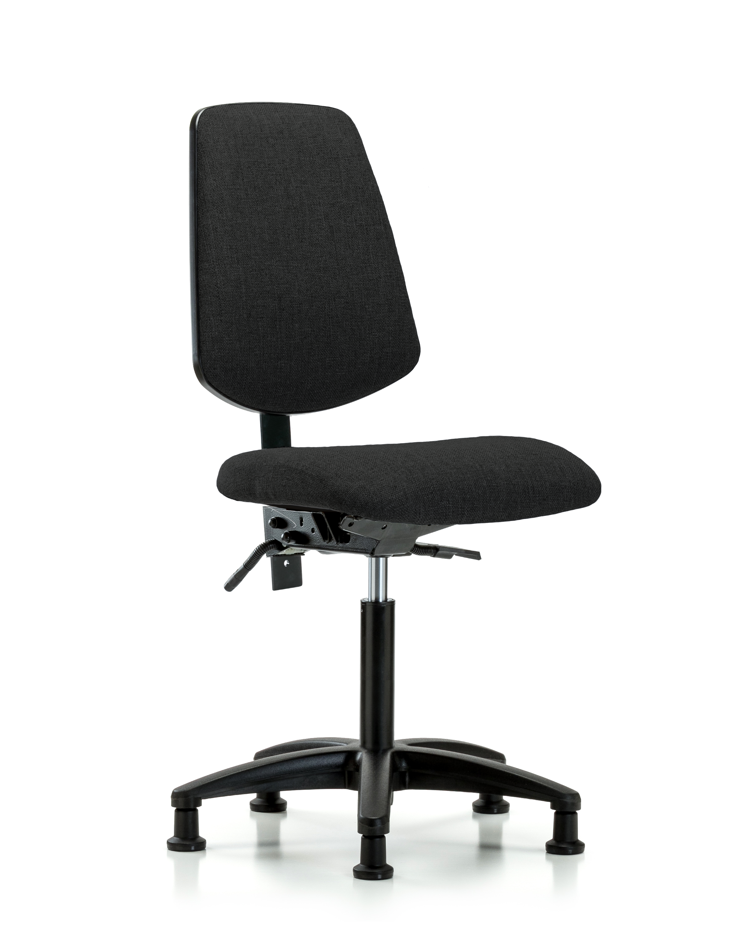 Rutledge Fabric Chair - Medium Bench Height with Medium Back, Seat Tilt, & Stationary Glides in Black Fabric
