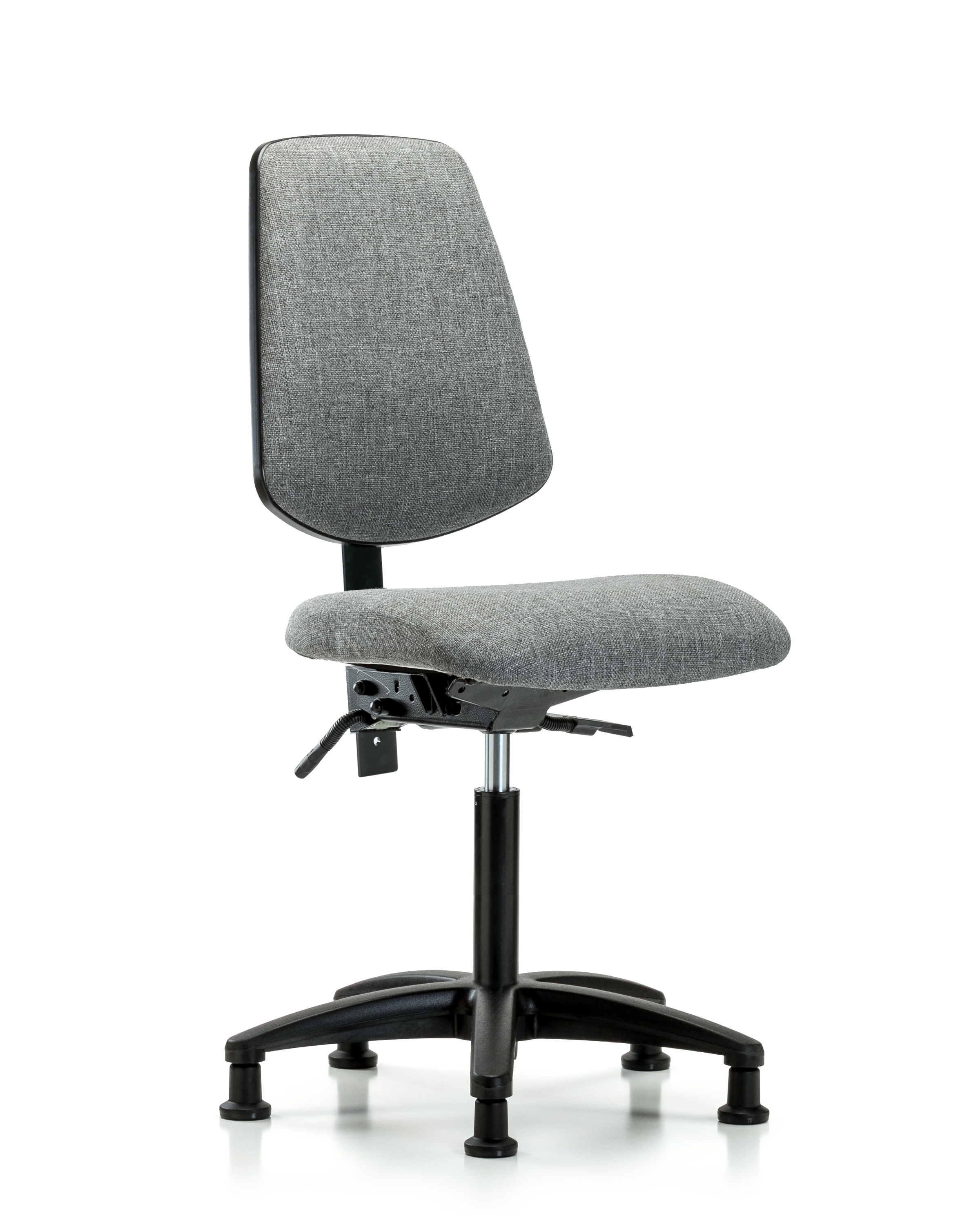 Rutledge Fabric Chair - Medium Bench Height with Medium Back, Seat Tilt, & Stationary Glides in Gray Fabric