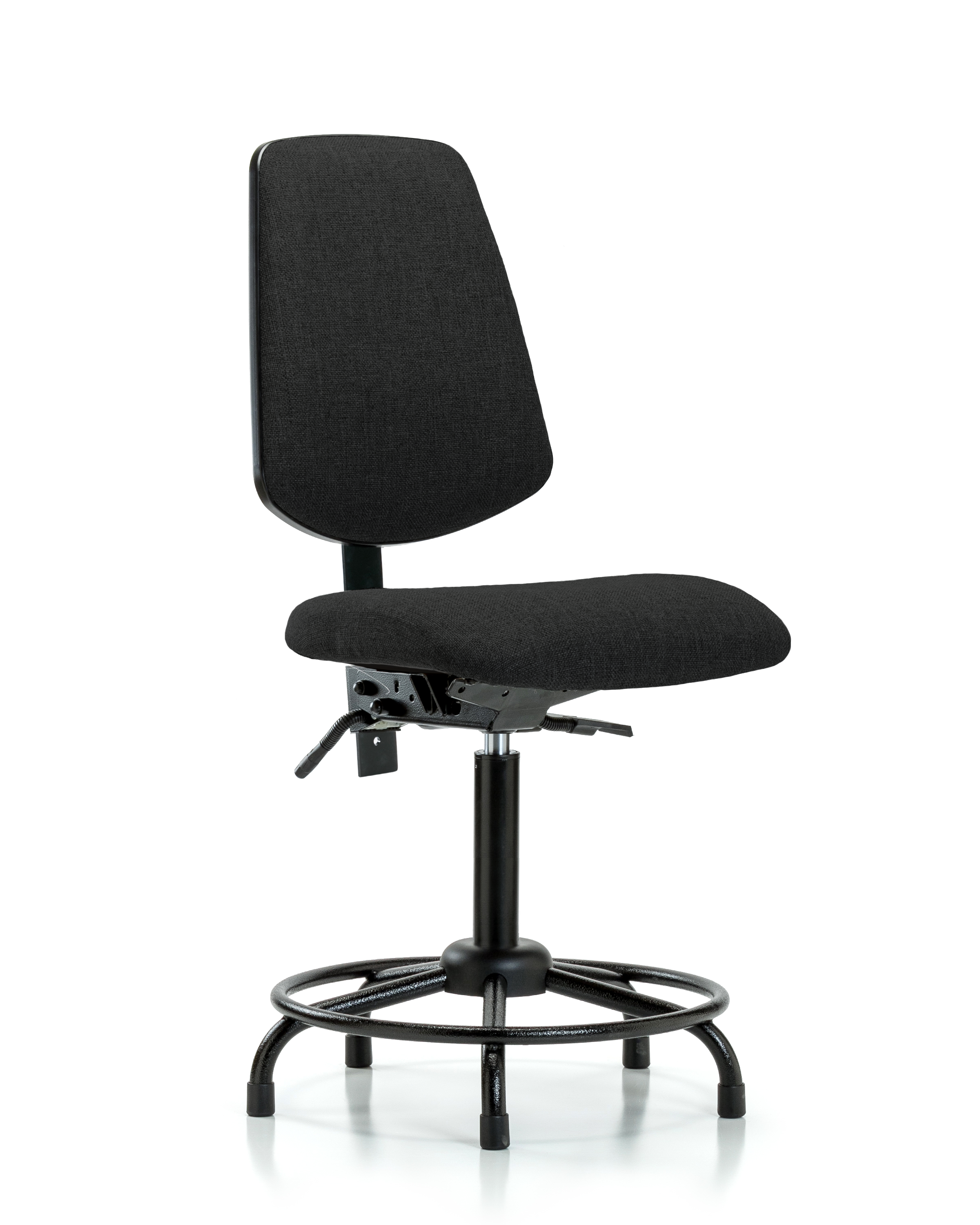 Rutledge Fabric Chair - Medium Bench Height with Round Tube Base, Medium Back, & Stationary Glides in Black Fabric