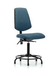 Rutledge Fabric Chair - Medium Bench Height with Round Tube Base, Medium Back, & Stationary Glides in Blue Fabric