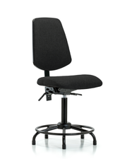 Rutledge Fabric Chair - Medium Bench Height with Round Tube Base, Medium Back, Seat Tilt, & Stationary Glides in Black Fabric