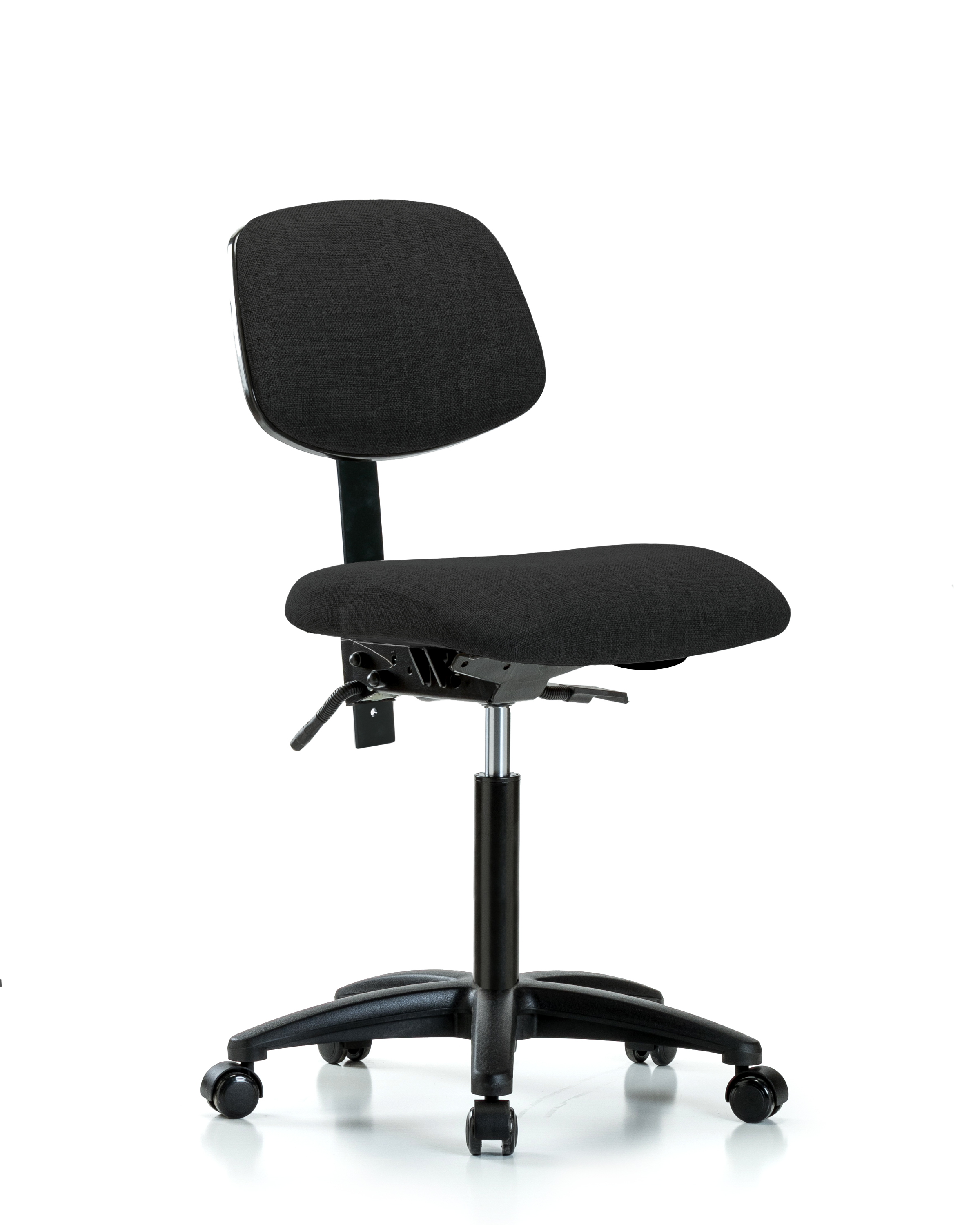 Rutledge Fabric Chair - Medium Bench Height with Casters in Black Fabric