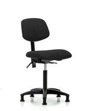 Rutledge Fabric Chair - Medium Bench Height with Stationary Glides in Black Fabric
