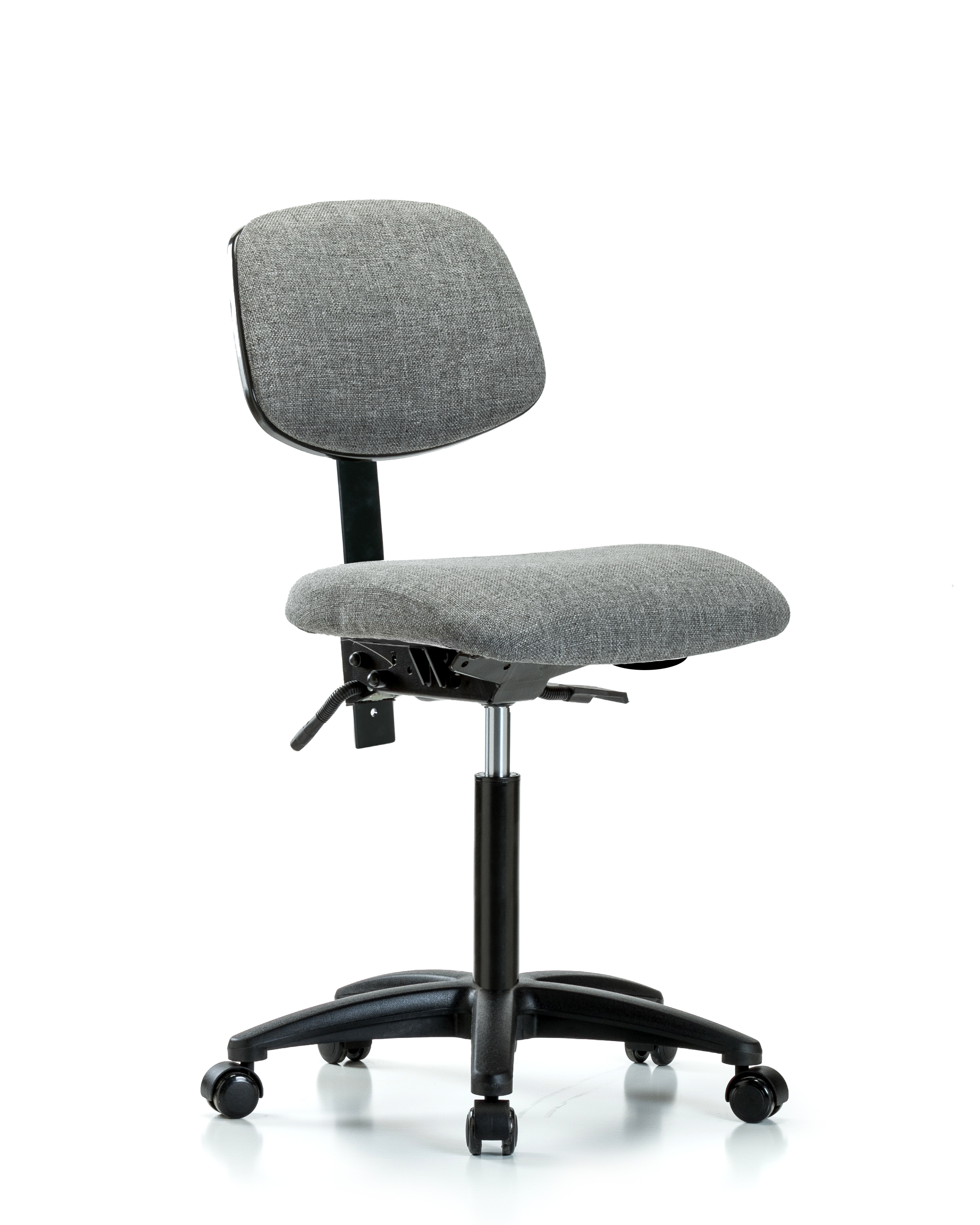 Rutledge Fabric Chair - Medium Bench Height with Seat Tilt & Casters in Gray Fabric