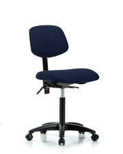 Rutledge Fabric Chair - Medium Bench Height with Seat Tilt & Casters in Navy Fabric
