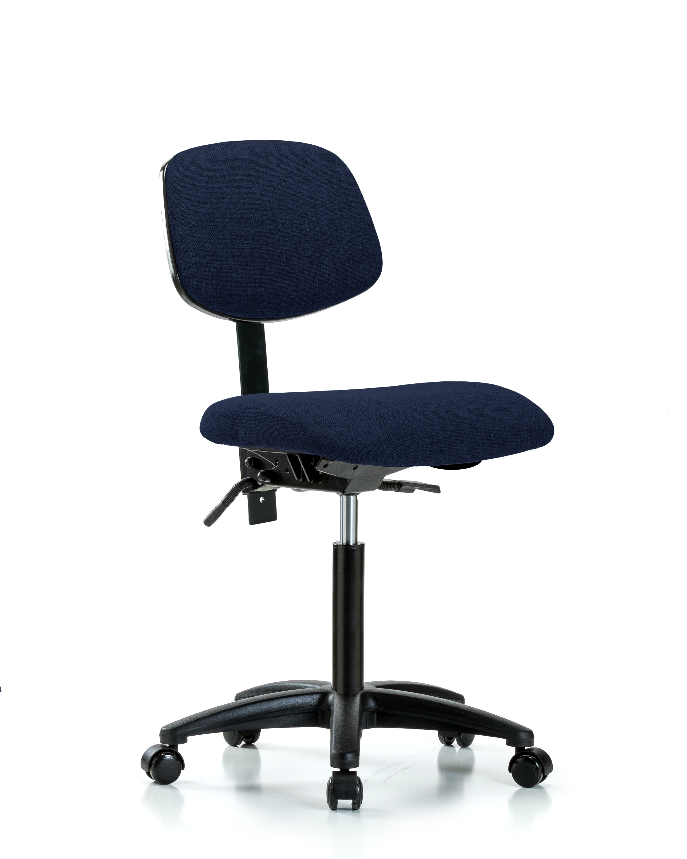 Rutledge Fabric Chair - Medium Bench Height with Seat Tilt & Casters in Navy Fabric