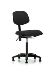 Rutledge Fabric Chair - Medium Bench Height with Seat Tilt & Stationary Glides in Black Fabric