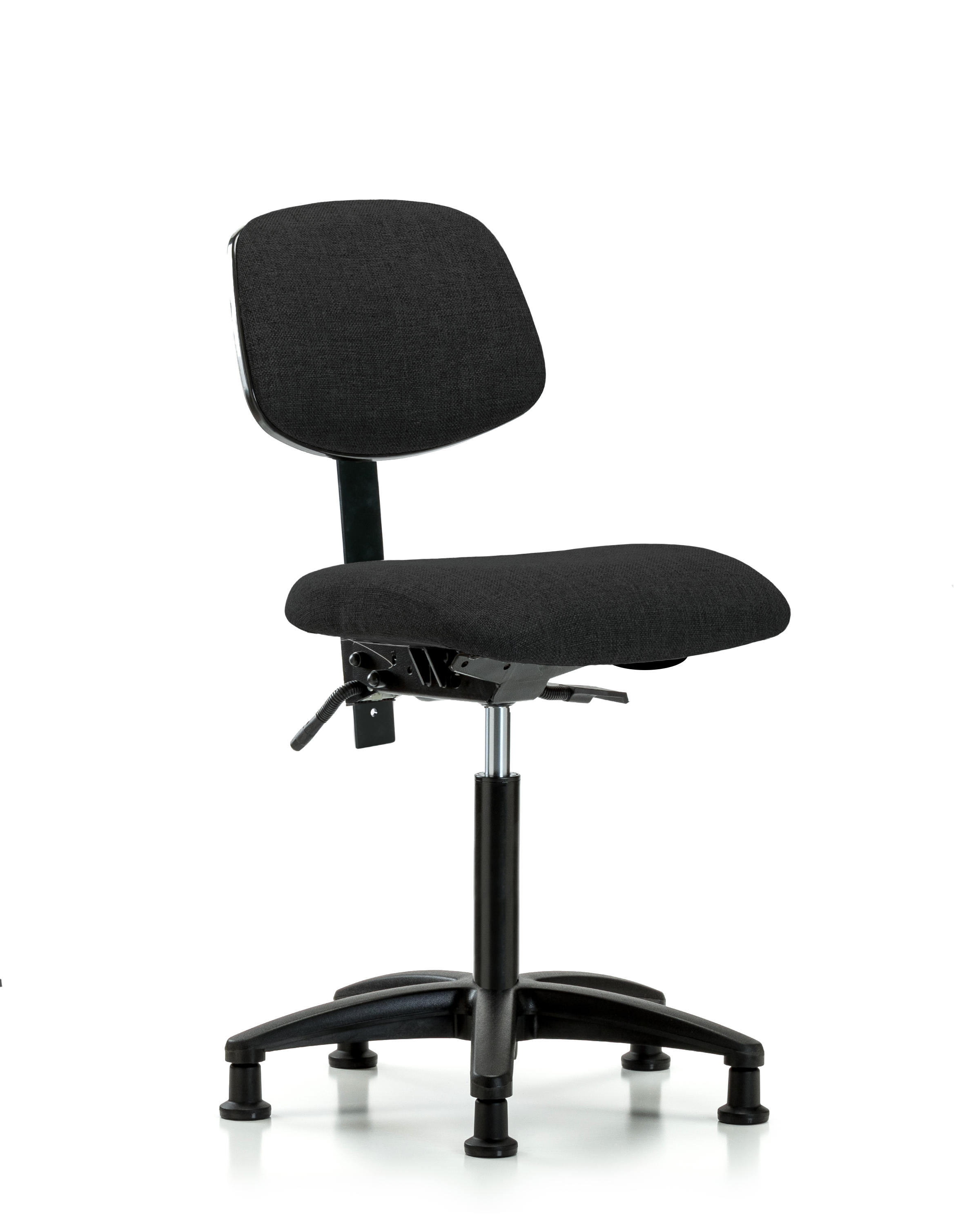 Rutledge Fabric Chair - Medium Bench Height with Seat Tilt & Stationary Glides in Black Fabric