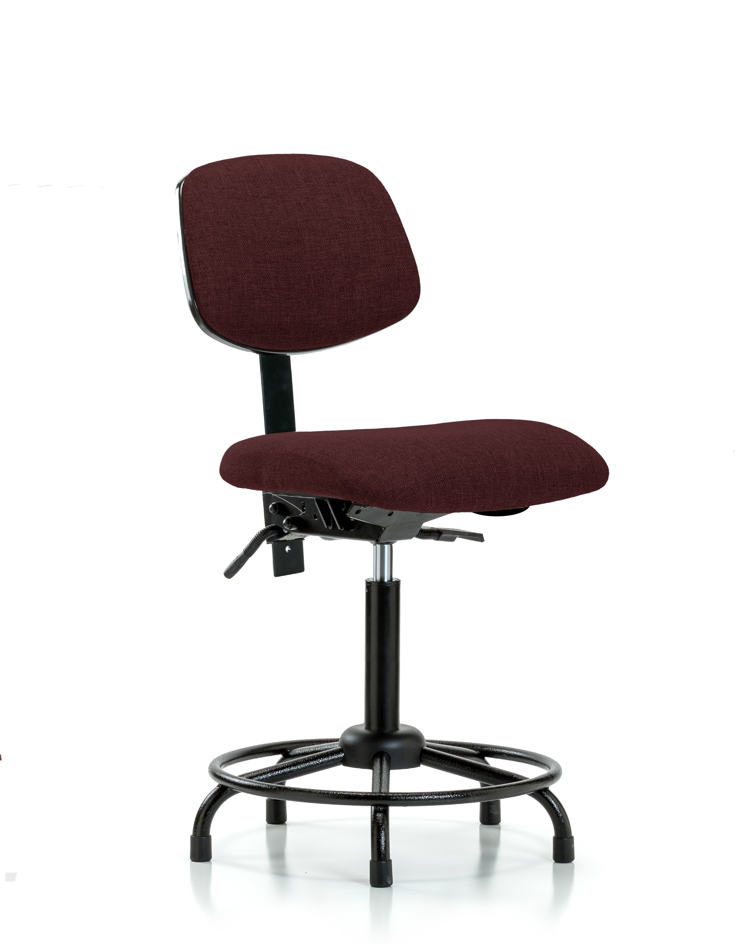 Rutledge Fabric Chair - Medium Bench Height with Round Tube Base & Stationary Glides in Burgundy Fabric