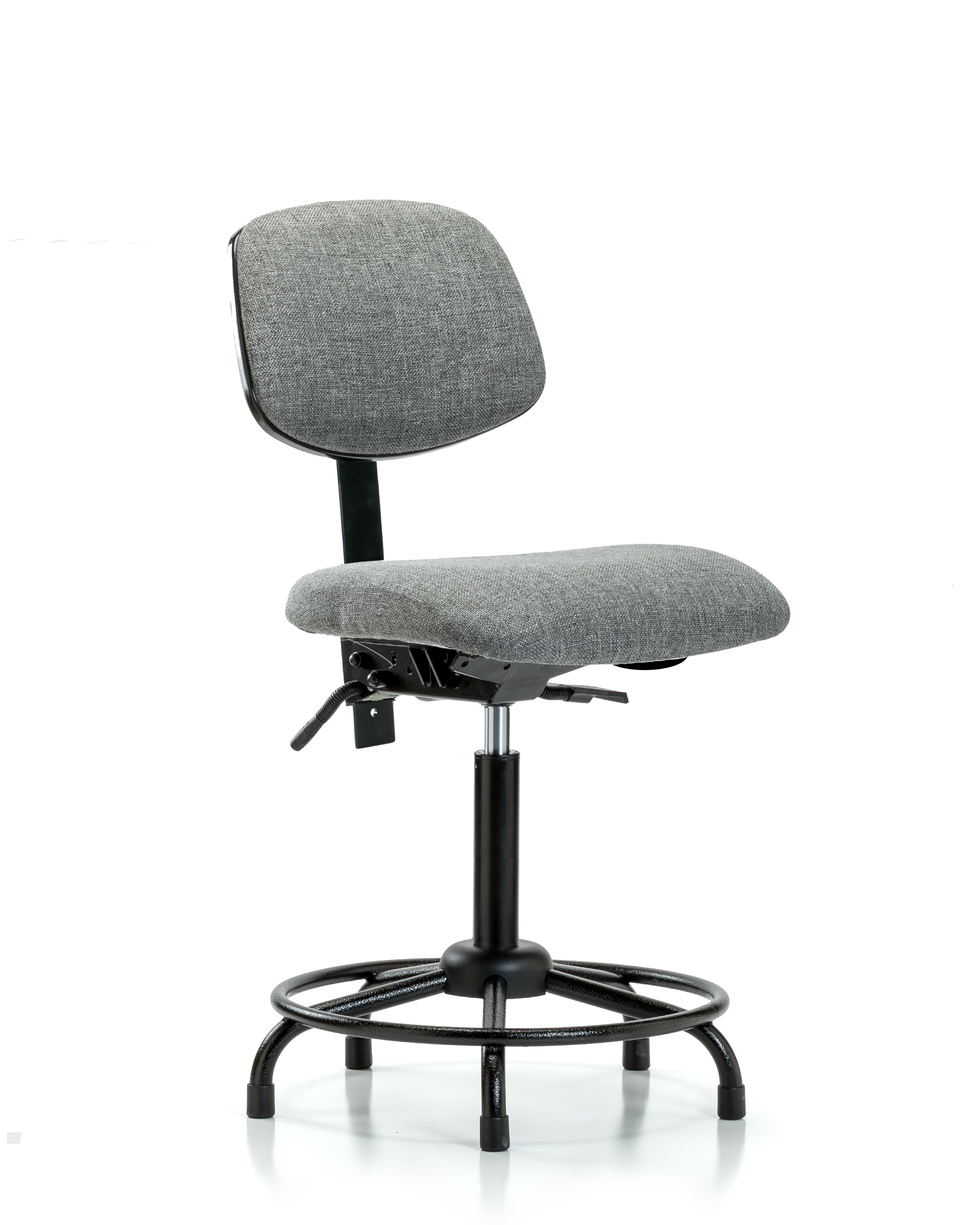 Rutledge Fabric Chair - Medium Bench Height with Round Tube Base & Stationary Glides in Gray Fabric