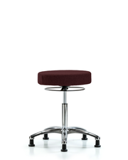 Rutledge Fabric Stool without Back Chrome - Medium Bench Height with Stationary Glides in Burgundy Fabric