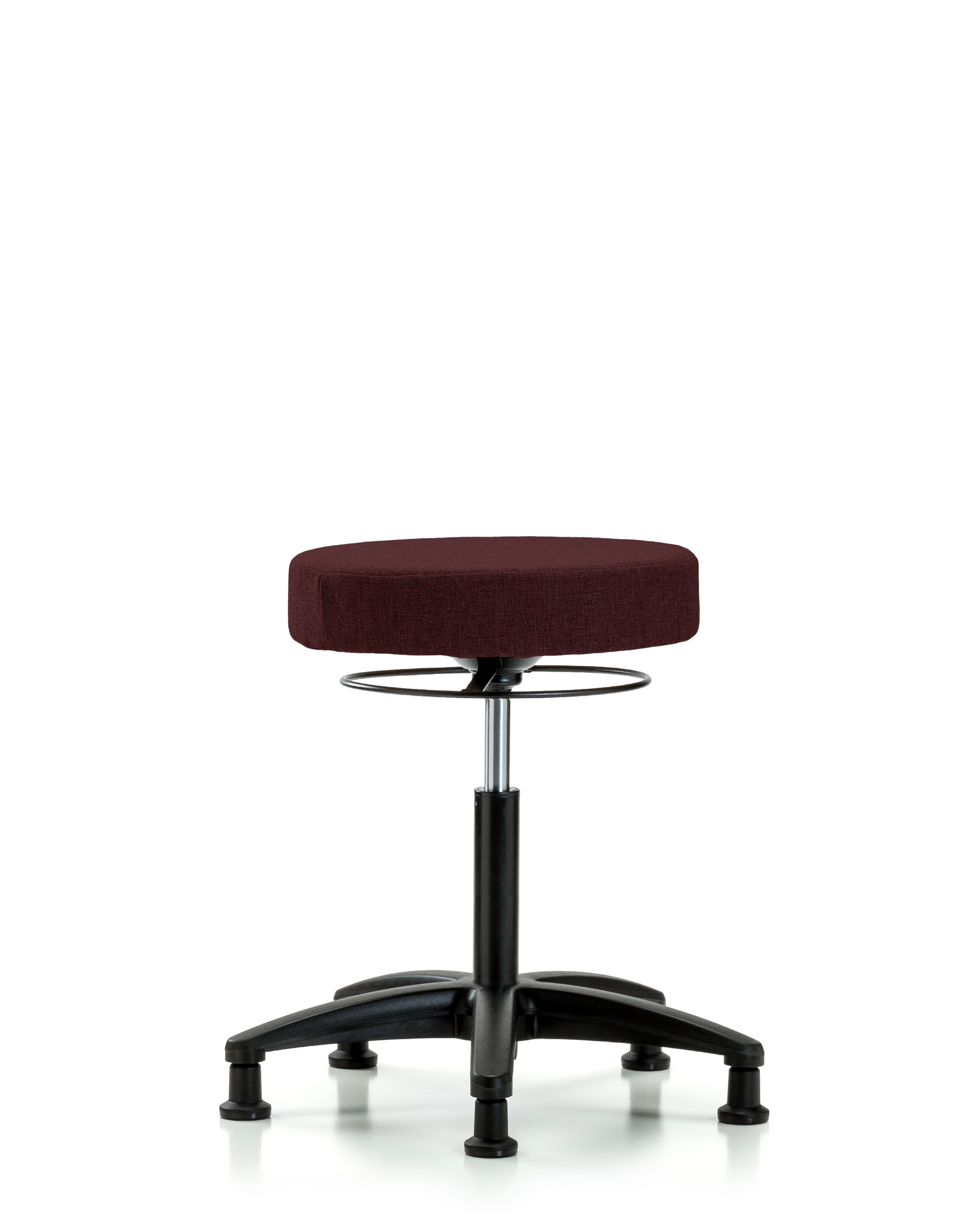 Rutledge Fabric Stool without Back - Medium Bench Height with Stationary Glides in Burgundy Fabric