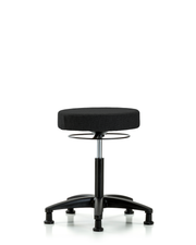 Rutledge Fabric Stool without Back - Medium Bench Height with Stationary Glides in Black Fabric