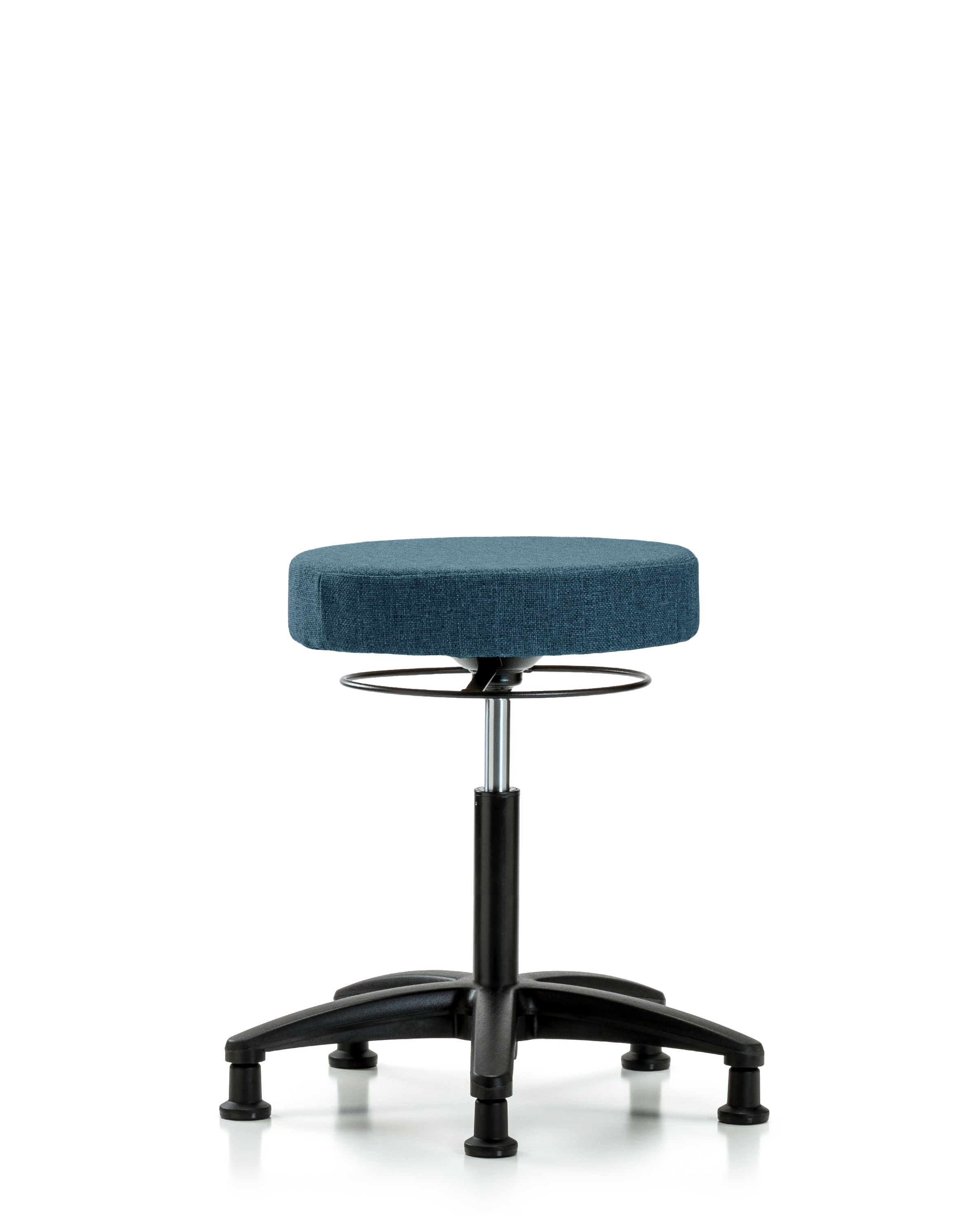 Rutledge Fabric Stool without Back - Medium Bench Height with Stationary Glides in Blue Fabric