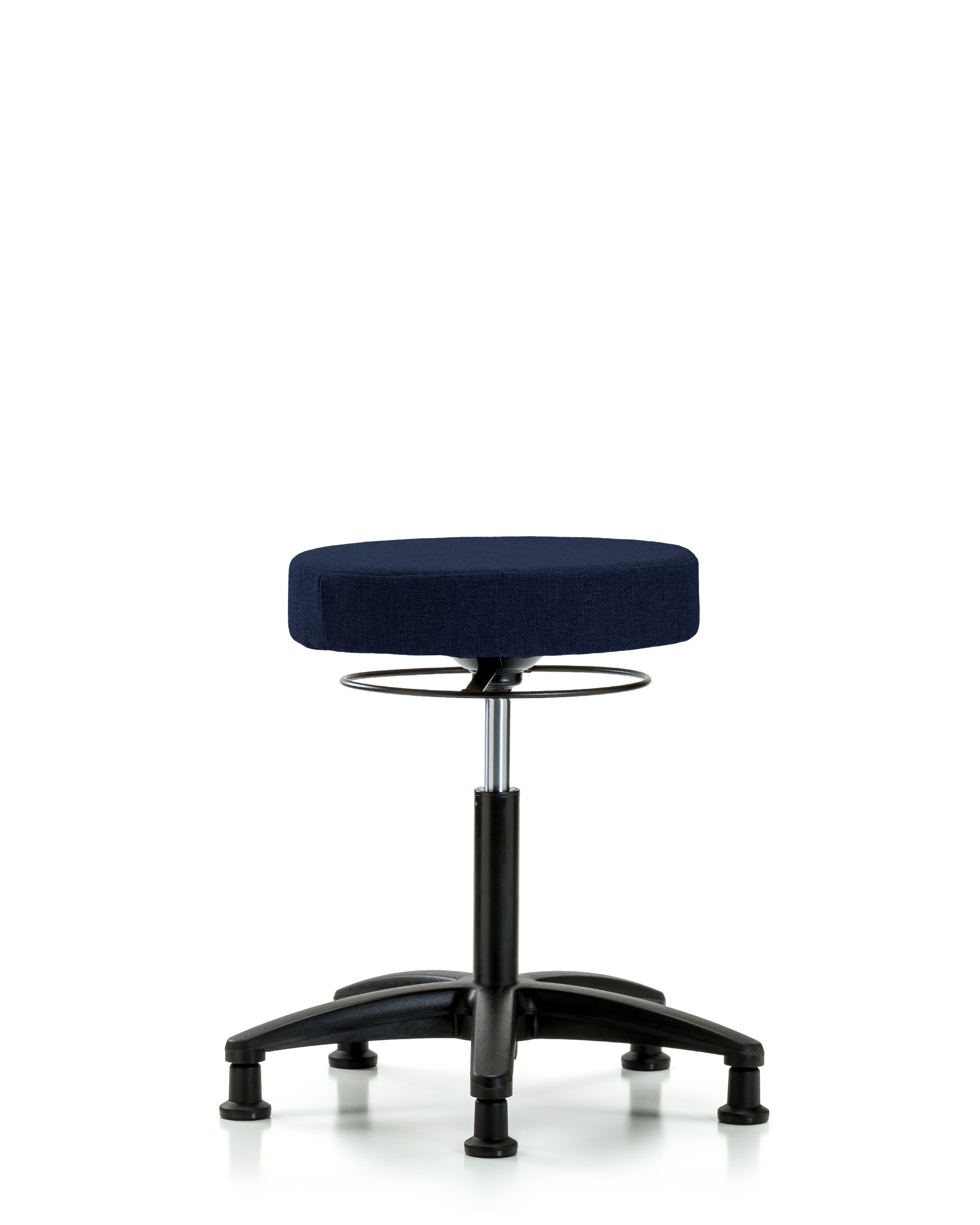 Rutledge Fabric Stool without Back - Medium Bench Height with Stationary Glides in Navy Fabric
