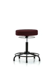 Rutledge Fabric Stool without Back - Medium Bench Height with Round Tube Base & Stationary Glides in Burgundy Fabric