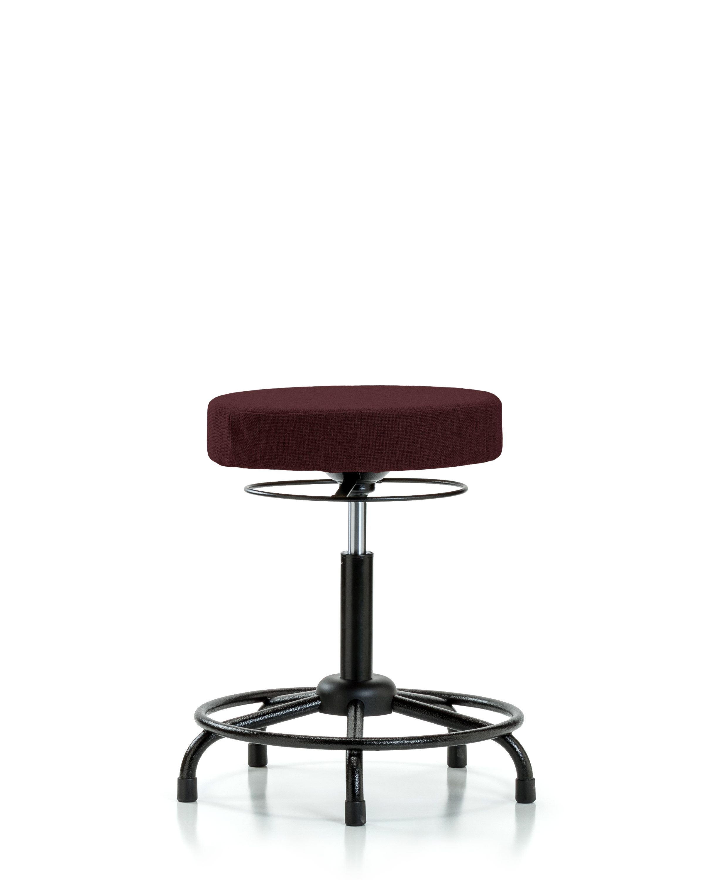 Rutledge Fabric Stool without Back - Medium Bench Height with Round Tube Base & Stationary Glides in Burgundy Fabric