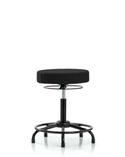 Rutledge Fabric Stool without Back - Medium Bench Height with Round Tube Base & Stationary Glides in Black Fabric