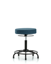 Rutledge Fabric Stool without Back - Medium Bench Height with Round Tube Base & Stationary Glides in Blue Fabric