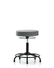 Rutledge Fabric Stool without Back - Medium Bench Height with Round Tube Base & Stationary Glides in Gray Fabric