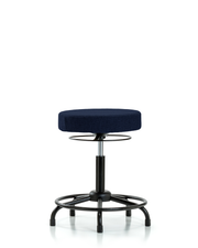 Rutledge Fabric Stool without Back - Medium Bench Height with Round Tube Base & Stationary Glides in Navy Fabric