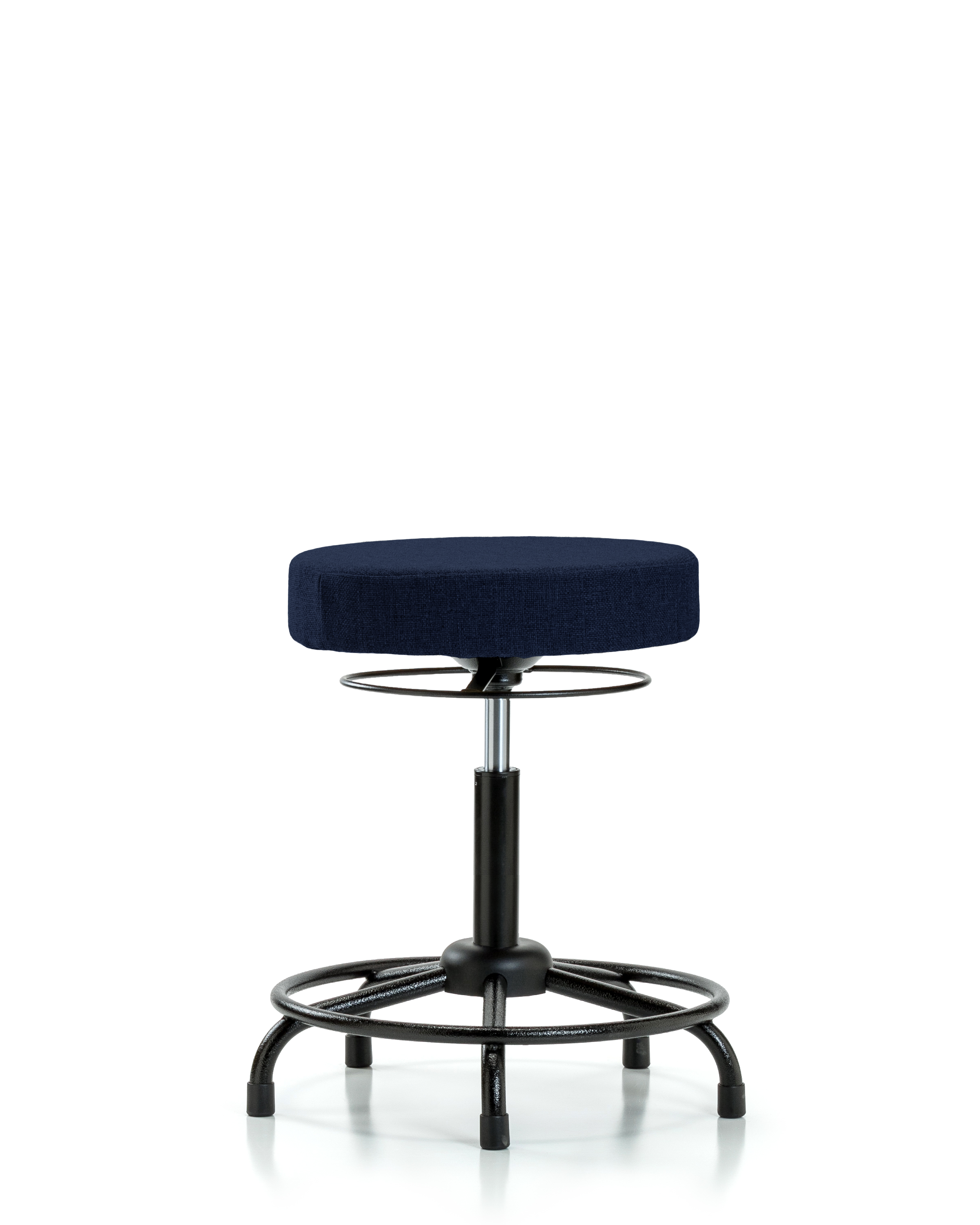 Rutledge Fabric Stool without Back - Medium Bench Height with Round Tube Base & Stationary Glides in Navy Fabric