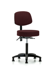Rutledge Fabric Stool with Back - Medium Bench Height with Seat Tilt & Stationary Glides in Burgundy Fabric