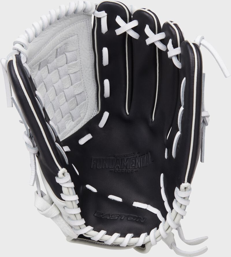 Easton Fundamental Fastpitch Series 12.5-Inch Softball Glove - Right Hand Thrower - Black/White