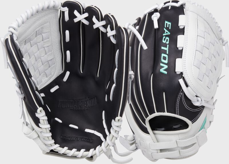 Easton Fundamental Fastpitch Series 12.5-Inch Softball Glove - Right Hand Thrower - Black/White