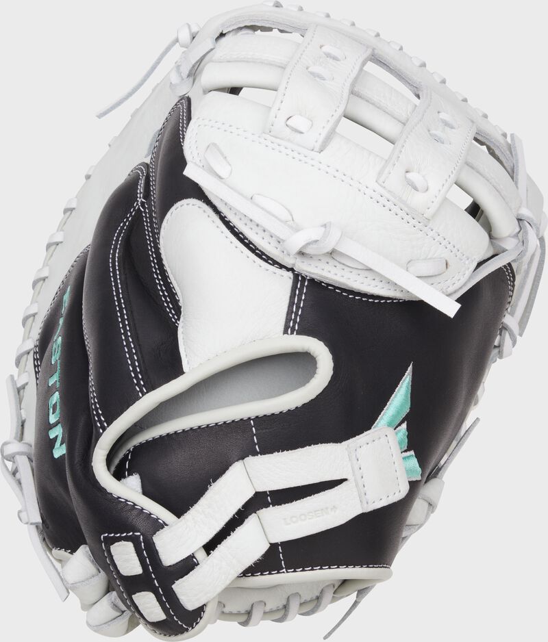 Easton Fundamental Fastpitch Series Catchers Mitt 33-Inch Softball Glove  - Left Hand Thrower - Black/White